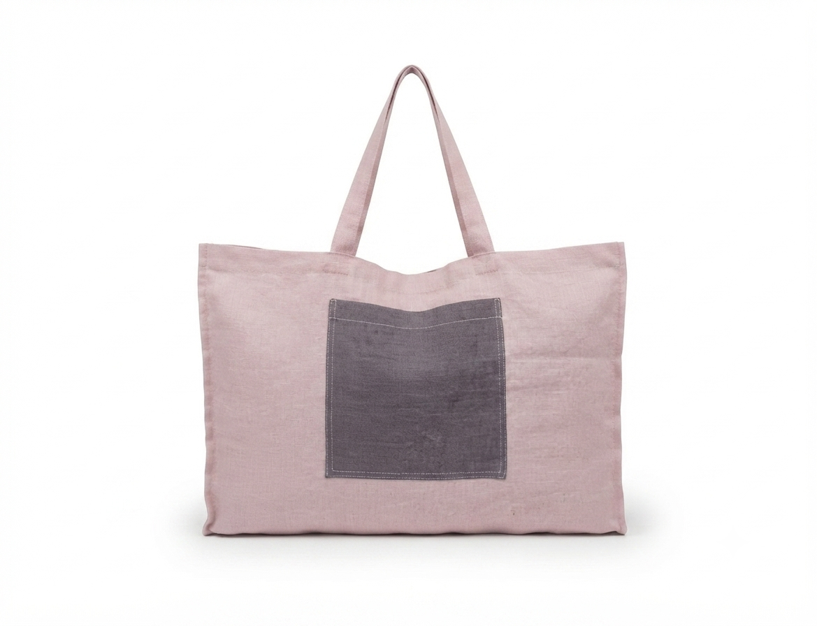 Linnen Strandtas Dames – Lichtroze Shopper van 100% Europees Linnen