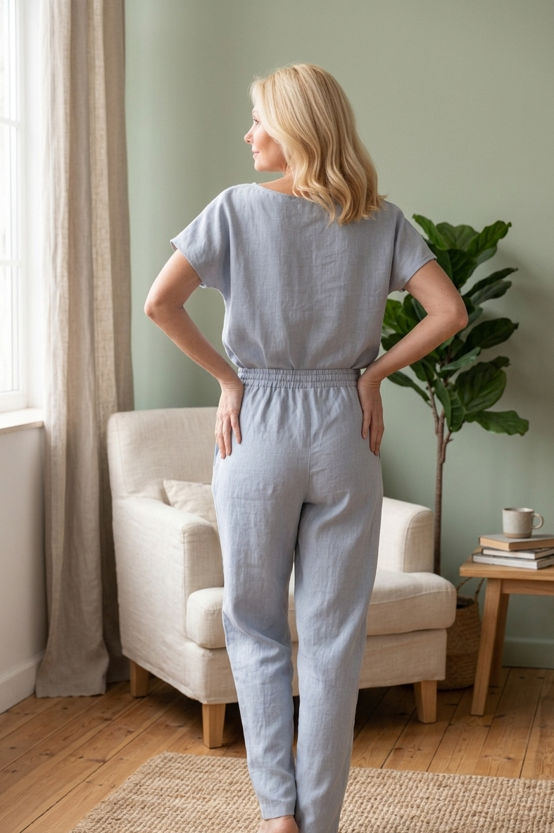 Linnen Pyjama Set Dames — 100% Europees Linnen | Handgemaakt