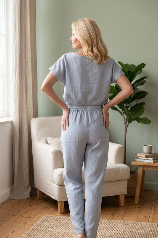 Linnen Pyjama Set Dames — 100% Europees Linnen | Handgemaakt