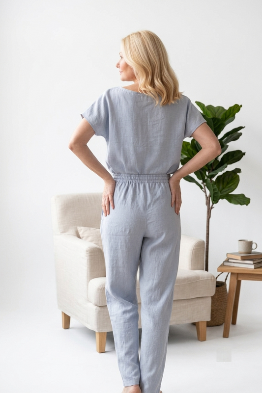 Linnen Pyjama Set Dames — 100% Europees Linnen | Handgemaakt