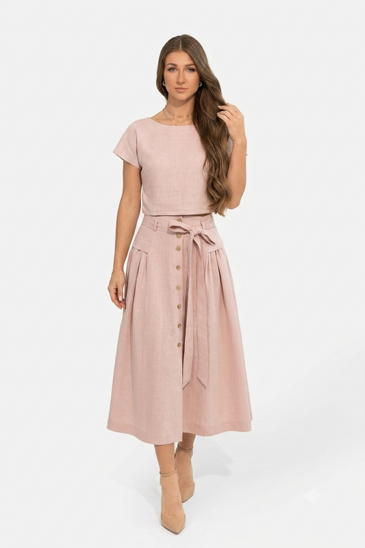 Taormina Linen Set – 100% Europees Linnen | Pale Pink